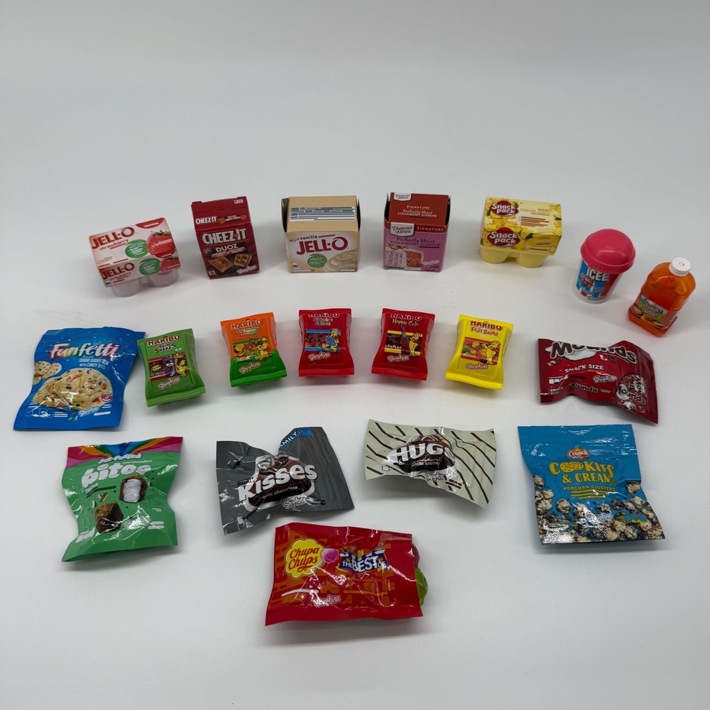 Shopkins Real Littles Miniature Grocery Lot Haribo Jell-O Hershey 19 pc Set